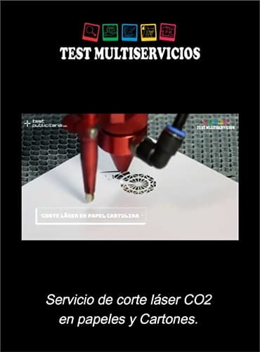 Imagen de Corte Láser en Papeles y Cartones con hipervínculo a video