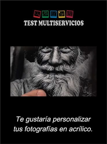 Imagen de grabado láser fotográfico en acrílico con hipervínculo a video