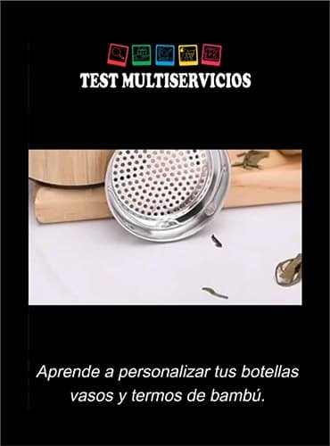 imagen de grabado láser en Bambú con hipervínculo a video