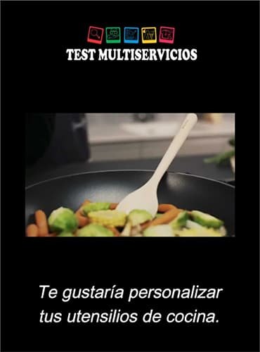 imagen de grabado láser a utensilios de cocina en madera con hipervínculo a video